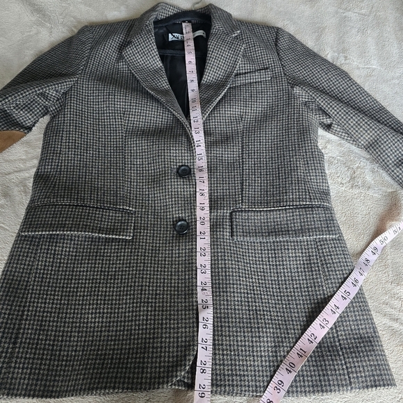 Zara Women's Wool Blend Elbow Patch Black Brown Size M - Picture 11 of 16